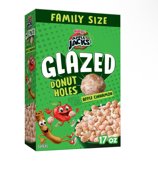 Apple Jacks Donut Holes, Cereal Family Size 17 oz